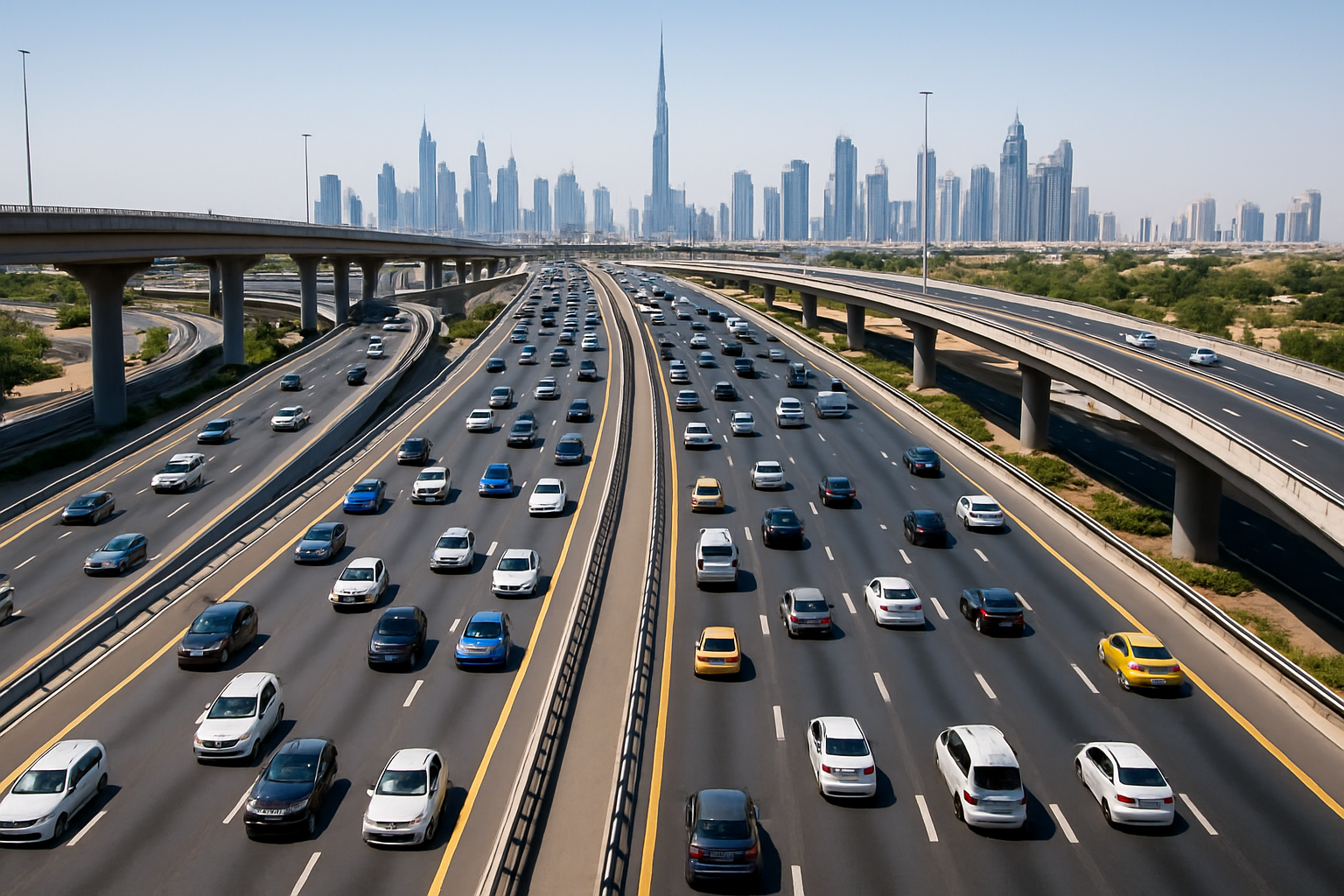 Efficient traffic flow on Dubai highways